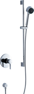 Single Lever Brushed Chrome Wall Mounted Shower Mixer Taps , Home Bathroom Faucet
